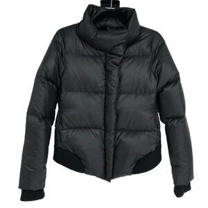 Black Puffer Bomber Jacket size ~Small Zipper front GUC